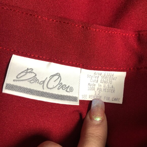 Bend Over Skirt Size 12 Red Pockets Straight Pencil Career Classic Christmas - Picture 4 of 6
